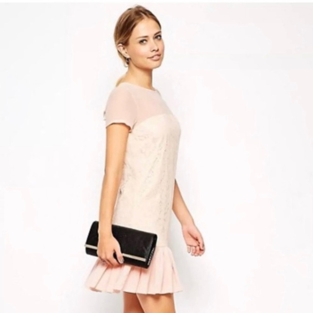 NWT ASOS Peplum Hem Lace Dress
